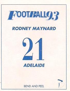 1993 Select AFL Stickers #21 Rodney Maynard Back